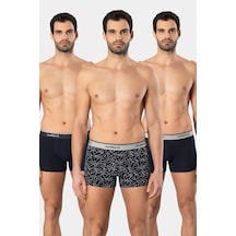 Cacharel Erkek Desenli Likralı Boxer 3'lü Paket 1339/lacivert 7 Lacivert