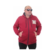 Starbattal Büyük Beden Fermuarlı Sweat M 23217 Bordo-Bordo