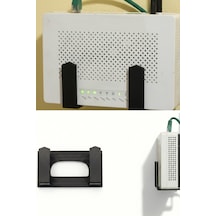 Kendinden Yapışkanlı Siyah Duvara Asılabilir Modem Adsl Wifi Router Saklama Duvara Montaj Kutusu Organizer Raf