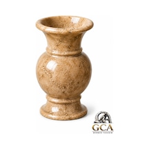 Gca Exclusive Kahverengi Bej Mermer Dekoratif Vazo Bej - 886704888