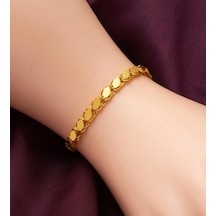 Altın Renk Arpa Zincir Çelik Bileklik - 3132 Gold