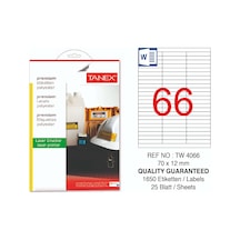 Tanex Tw-4066 70X12 MM Polyester Etiket 25 Li