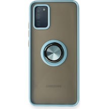 Samsung Galaxy A02s Kılıf Montreal Yüzüklü Silikon Kapak - Buz Mavi