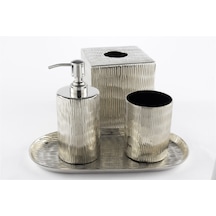Mikasa Moor Cali Gümüş Tepsili Banyo Seti 30x15x20 Cm Metal