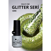 Momo Professional Glitter Kalıcı Oje G006 Lime Yeşili Holografik Simli 4 ML