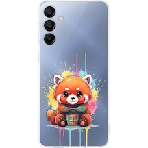 Samsung Galaxy A15 İle Uyumlu Splash Tilki Tasarımlı Şeffaf Silikon Kılıf Şeffaf
