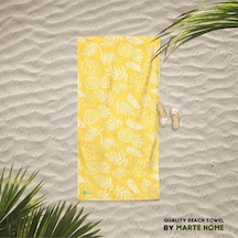 Marte Home Datça - Sarı Ananas Desen Baskılı Plaj Havlusu Sarı