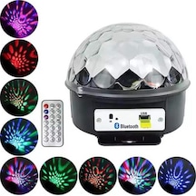 Disko Topu Renkli Işıklı Lazer Parti Bluetooth Bağlantılı Led Küre Şeffaf