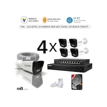 4'lü Ip-5mp-poeli-sesli -gece Renkli- Su Geçirmez- Full Hd-500gb-güvenlik Kamera Seti