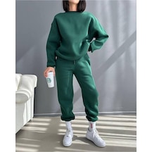 Baskısız Eşofman Takımı Sweatshirt Jogger - Yeşil Oversize Şardonlu Bisiklet Yaka Yeşil Baskısız Eşofman Takımı Sweatshirt Jogger - Yeşil Oversize Şardonlu Bisiklet Yaka Yeşil