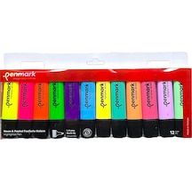 Fosforlu Kalem 12 Li Asetat Karışık Renk 6 Pastel+ 6 Neon Hs-505-12np 709697 Çok Renkli