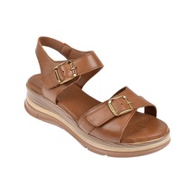 Floor Hakiki Deri Comfort Kadın Sandalet Mak-1906 Taba