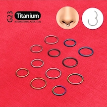 Flybuy Vücut Titanyum Septum Piercing Küpe Kadın Hoop Halkası G23 Cm-gümüş Burun 3 20g/0.8mm 1.6x10mm 1.50 Ge Gümüş