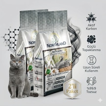 Northland Doğal Bentonite- Süper Topaklanan Aktif Karbonlu Kedi Kumu 10 Lt X 2 Adet