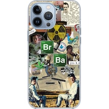Apple Uyumlu iPhone 13 Pro Max  Breaking Bad Kolaj Baskılı Silikon Kılıf Renkli