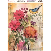 Pirinç Dekopaj Kağıdı 30x42cm Pt-266 Kuş Çiçek