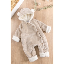 Baby Ayıcık Figürlü Welsoft Peluş Astronot Kız/Erkek Bebek Tulum Bej