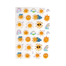 Sticker Kabartmalı A4 Boyutunda Stiker Defter, Planlayıcı Etiket- Lim501 - Güneş Gökkuşağı Çok Renkli