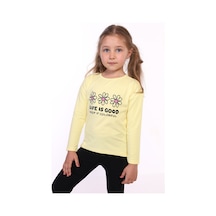 Toontoy Kids Toontoy Kız Çocuk Lıfe Is Good Baskılı Tişört Sarı