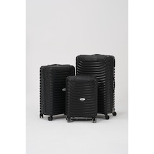 Keo-plus Siyah 3 Lü Set Silikon Kırılmaz Pp Valiz Çok Renkli