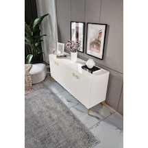 ZEUGMA KONSOL MDF MEBRAN KAPAK EKRU GOLD