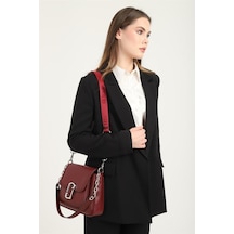 Silver Polo Sp1147 Kadın Omuz Çantası Düz Bordo-bordo