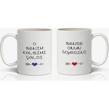 O Benim Kalbimi Çaldı Bende Onun Soyadını Baskılı 2'li Kupa Bardak Kahve Kupa Bardak