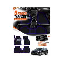Peugeot 407-station-wagon 2004-2010 Uyumlu Eva Oto Paspas Metal Topukluklu Siyah-lacivert