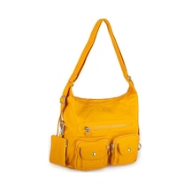 Nas Bag Unisex Zararlı Kimyasal İçermeyen Su İtici Özelliğe Sahip Omuz Ve Sırt Çantası Dönüştürülebilir Tasarım Hardal