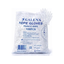 Galena Hdpe Şeffaf Eldiven, Tek Kullanımlık, Gıda Ve Temizlik İçin, 100 Adet