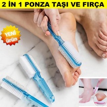 2in 1 Ayak Törpüsü Ponza Taşı Ve Fırça Ayak Rendesi Ölü Deri Temizeyici Ayak Bakım Fırçası