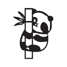 Panda Ve Bambu Oto Motor Laptop Duvar Folyo Sticker 40x52 Cm