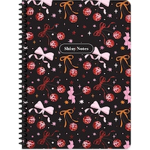 Keskin 16,5x 22,5 Çizgili Spiralli Işıltı Defter - Siyah Siyah