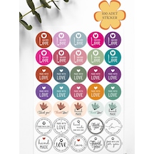 100 Adet Teşekkür Ederiz Stickers Paketleme Kargo Çıkartma Pyg0ks