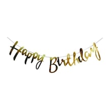 Gold Happy Birthday Banner Diğer