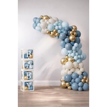 Okyanus Temalı Baby Shower Set 119 Parça Baby Kutu Ve Lateks Balon Set Çok renkli