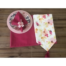 Sofra Sunum Tam Set Suluboya Çiçek Desenli Çok Renkli