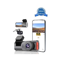 4k Wifi Çift Kameralı Araç Kamerası Gece Görüşlü G-sensörlü Dash Cam 170 Derece 12613897