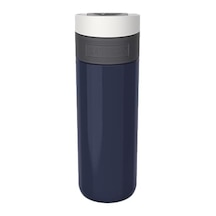 Kambukka Termos Kupa 500 Ml - Paslanmaz Çelik Kahve Kupası - Sızdırmaz Ve Sızdırmaz - Yalıtımlı Kupa, Seyahat & Kahve Kupası - 9 Saat Sıcak / 18 Saat Soğuk Tutar - Model Etna Denım Blue Açık Beyaz