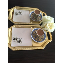 Nakışlı Kahve Yanı Sunum Peçetesi, Uğur Böceği Desenli 2' Adet