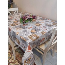 Elyaflı Pvc Masa Örtüsü Modern, Dayanıklı, Silinebilir Ve Şık Görünüm Fnt8273 Gri