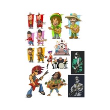 Müzisyen Sticker Set-1 12 Parça Telefon, Tablet, Defter, Laptop Sticker