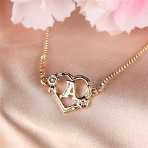 Klasik 26 İlk Harfler Bilezik Kadınlar İçin Moda Altın Renk Kalp Mektup Zincir Bilezik Takı Hediye G Altın