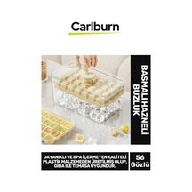 Yeni Nesil Dayanıklı Bpa İçermeyen Düğmeli Basmalı Çift 56'lı Buz Küpü Kalıbı Saklama Kutulu Çok Renkli