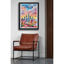 Dallas Texas Siyah Çerçeveli Poster Tablo