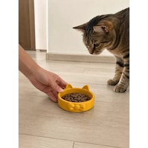 Hubrendy Sh Papyon Model Beton Kedi Köpek Mama Ve Su Kabı 16 Cm Çap - Bronz
