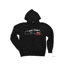 Never Stand Still Siyah Fermuarlı Kapşonlu Sweatshirt