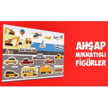 Calimera Toys Ahşap Mıknatıslı Seyahat Kitabı Araçlar Taşıtlar Oyunu