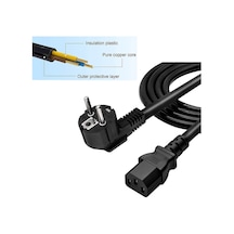 C13 Bakır Power Kablo - Elektrik Güç Kablosu - 3*1.5mm² - 1.8 mt