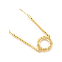 Yarım Altın Çerçeve Bileklik Çelik Altın Kaplama Burgu Model Blk- Altın